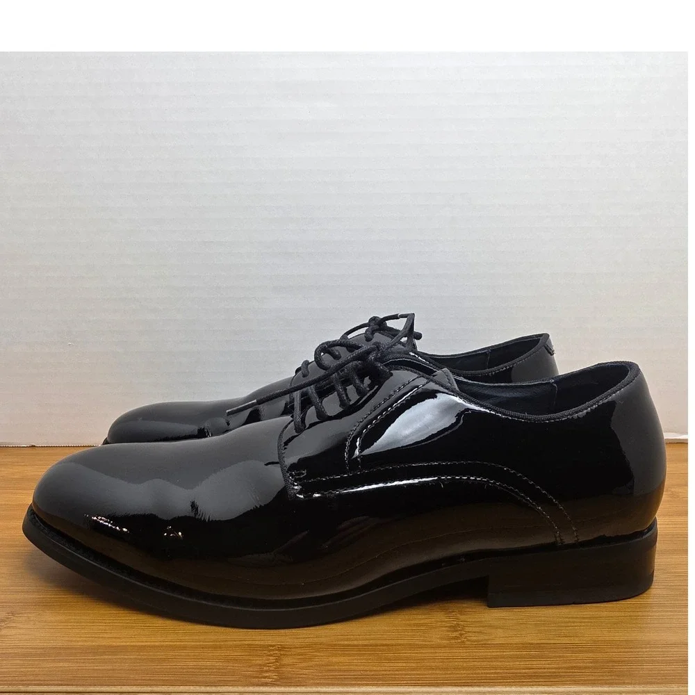 Jos. A. Bank Mens Black Patent Leather Tuxedo Derby Shoes Sz 10 2E 4HMJ 10201